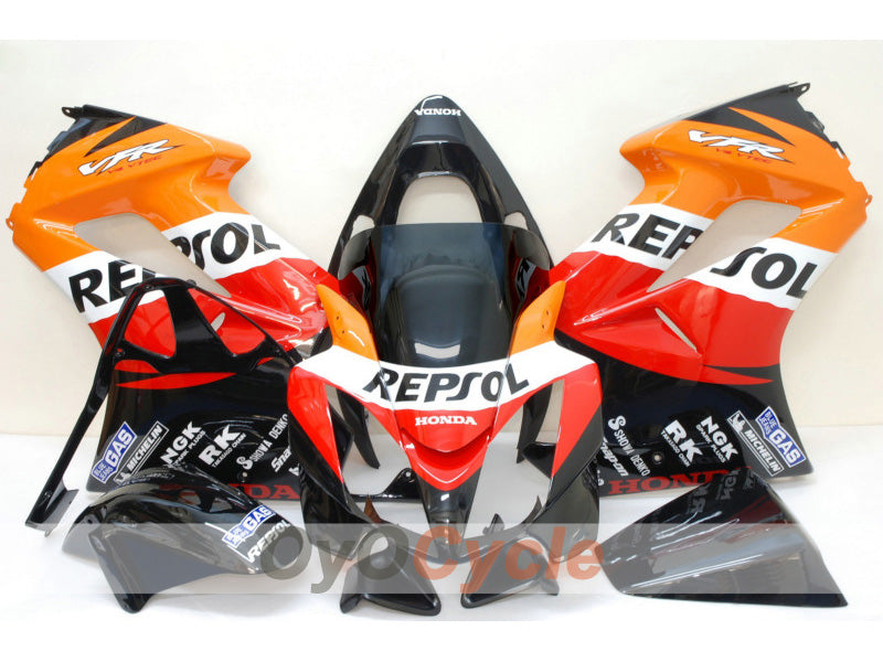 Injection Fairing kit for 02-13 VFR800 - Orange, Black - Repsol #OYO87902832 Main image
